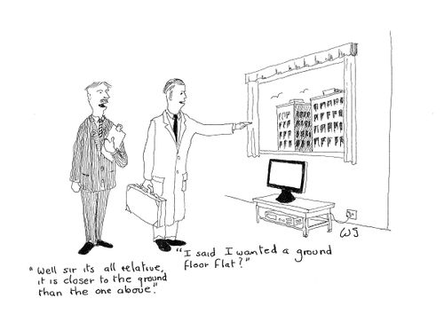 'Well sir its all relative, it is closer to the ground than the one above.'