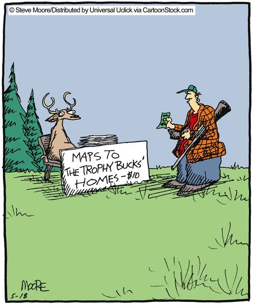 Maps to trophy buck's homes $10