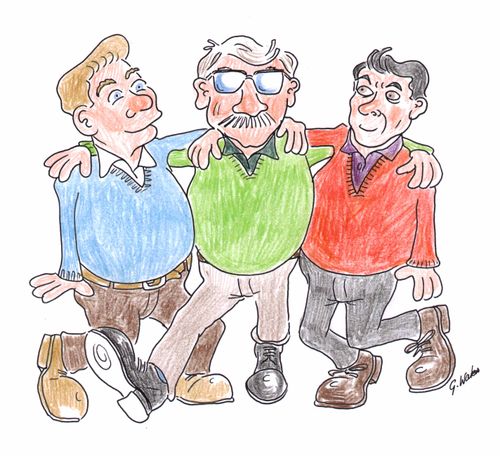 Three happy men