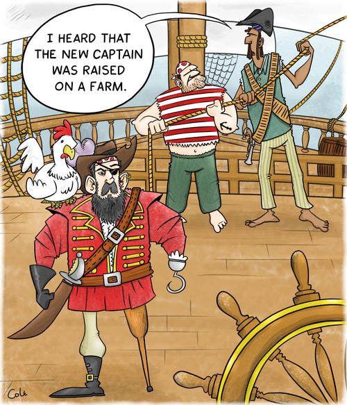 'I heard that the new captain was raised on a farm.'