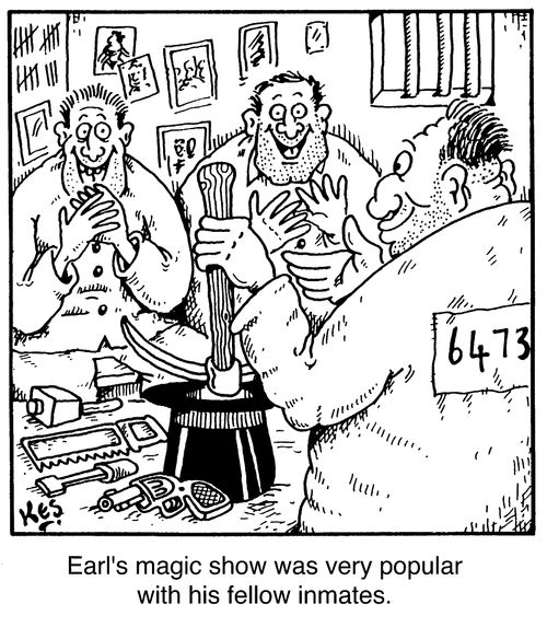Earl's magic show was very popular with his fellow inmates
