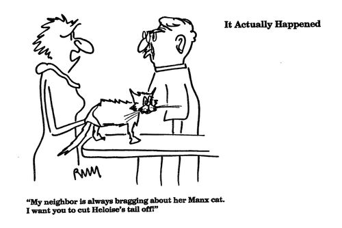 It Actually Happened 'My neighbour is always bragging about her Manx cat....