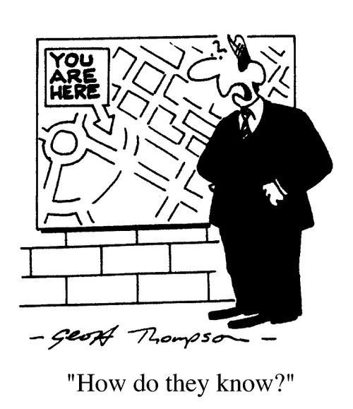Looking at You Are Here Map "How do they know?"