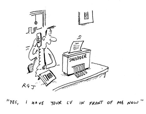 'Yes, I have your CV in front of me now.'