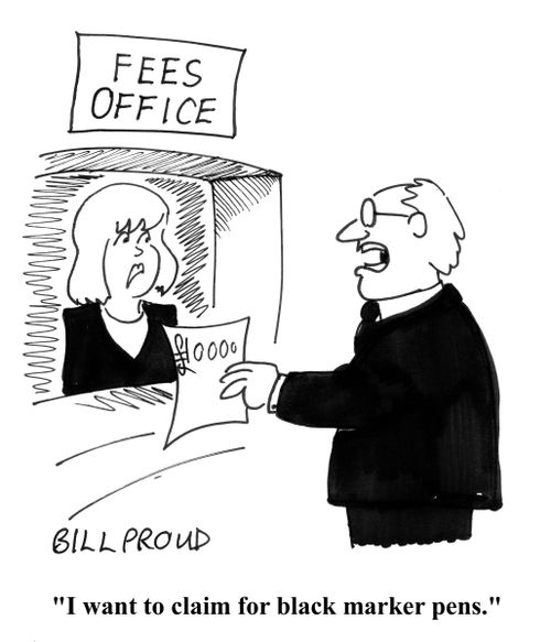 'I want to claim for black marker pens.'