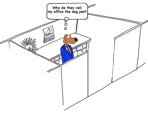 "Why do they call my office the dog pen?"