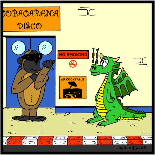 Dragon and no smoking sign.