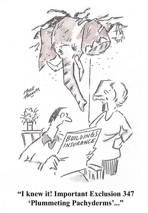 'I knew it! Important Exclusion 347, 'Plummeting Pachyderms'. . .'