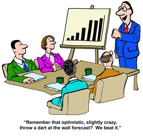 "Remember that optimistic, slightly crazy, throw a dart at the wall forecast? We beat it."