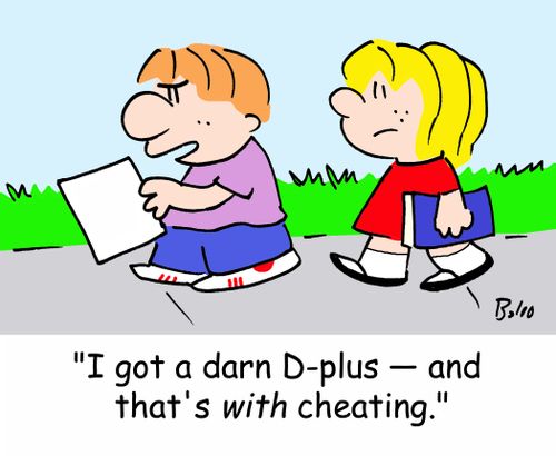 'I got a darn D-plus, and that's WITH cheating!'