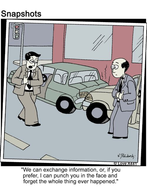 'We can exchange information, or, if you prefer, I can punch you in the face and forget the whole thing ever happened.'