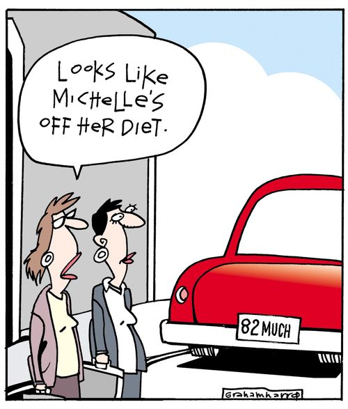 'Looks like Michelle's off her diet.'