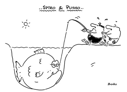 Spiro & Pusho and the large fish.