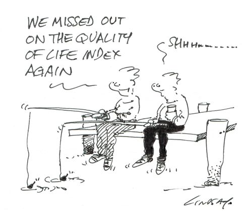 "We missed out on the quality of life index again."