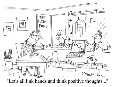 'Let's all link hands and think positive thoughts.'