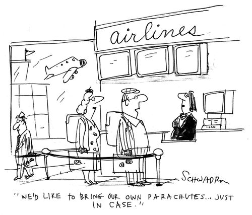 We'd like to bring our own parachutes...just in case.