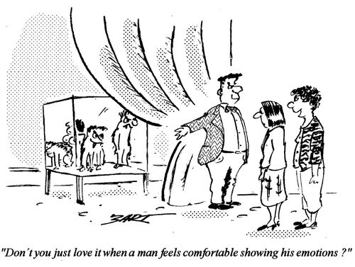 "Don't you just love it when a man feels comfortable showing his emotions?"