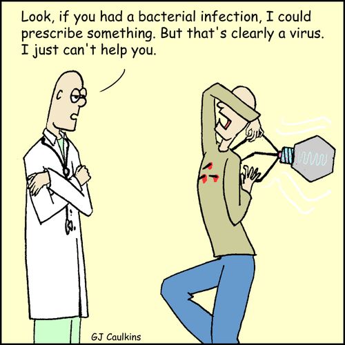 "Look, if you had a bacterial infection, I could prescribe something. But that's clearly a virus. I just can't help you."