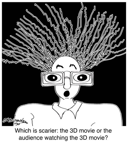 Which is scarier: the 3D movie or the audience watching the 3D movie?