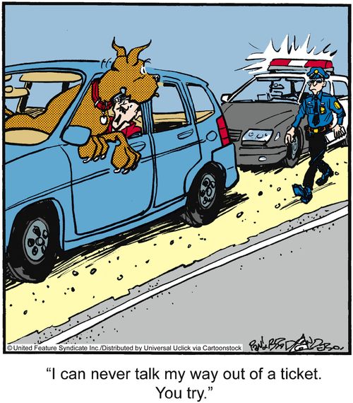 'I can never talk my way out of a ticket. You try.'