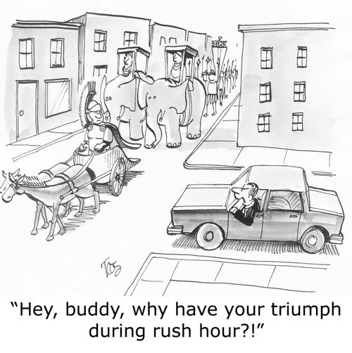 'Hey, buddy, why have your triumph during rush hour?'