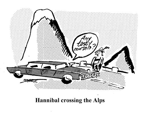 Hannibal crossing the Alps.