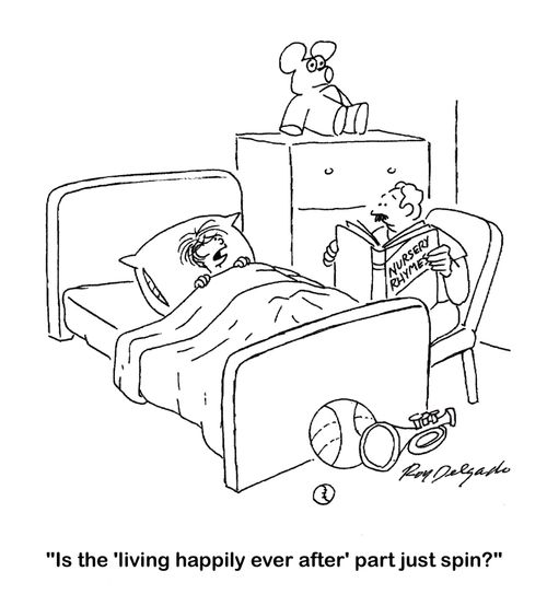 'Is the 'living happily ever after' part just spin?'