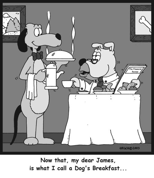 'Now that, my dear James, is what I call a Dog's Breakfast...'