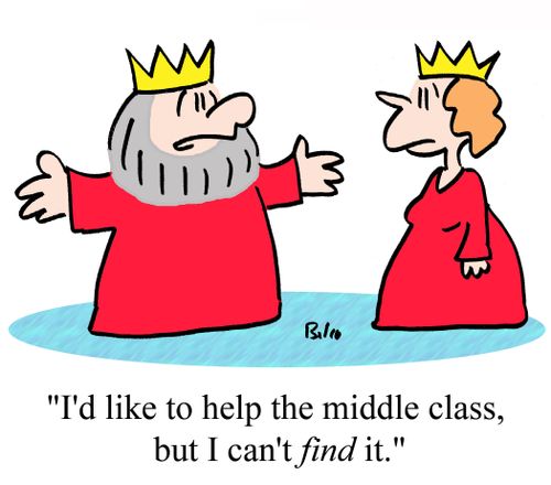 "I'd like to help the middle class, but I can't FIND it!"
