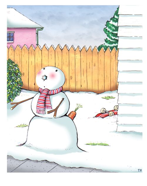 Surprised snowman