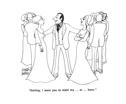 'Darling, I want you to meet my, er, boss.'