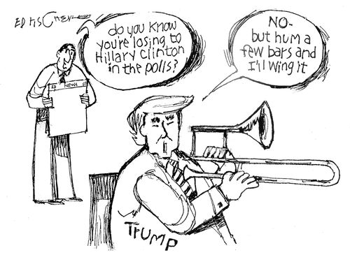 "Do you know you're losing to Hillary Clinton in the polls?"