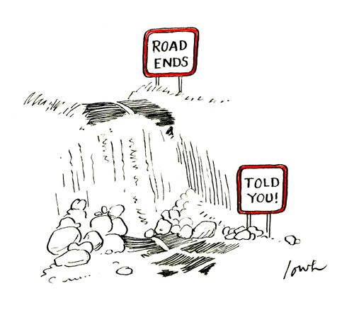 Road ends.