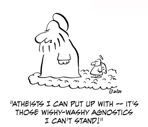 'Atheists I can put up with — it's those wishy-washy agnostics I can't stand!'