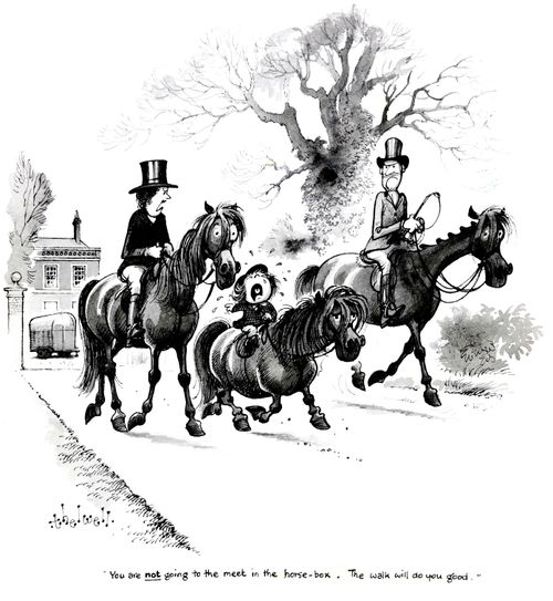 "You are not going to the meet in the horse-box. The walk will do you good."
