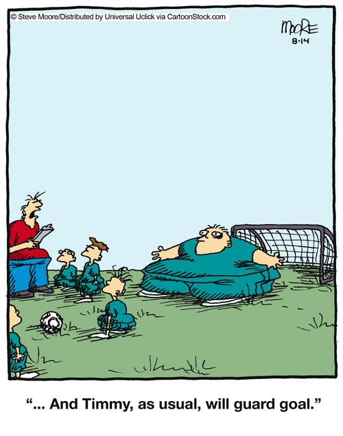 '...And Timmy, as usual, will guard goal.'