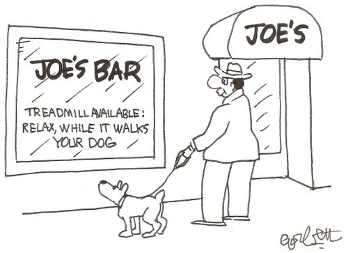 JOE'S BAR: Treadmill available: relax, while it walks your dog' 