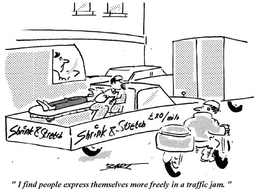 "If find people express themslves more freely in traffic jams."