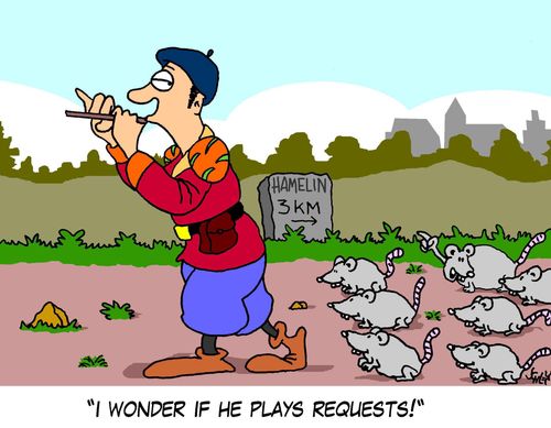 'I wonder if he plays requests!'