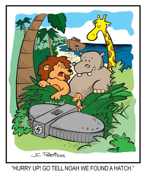 'Hurry up! Go tell Noah we found a hatch.'