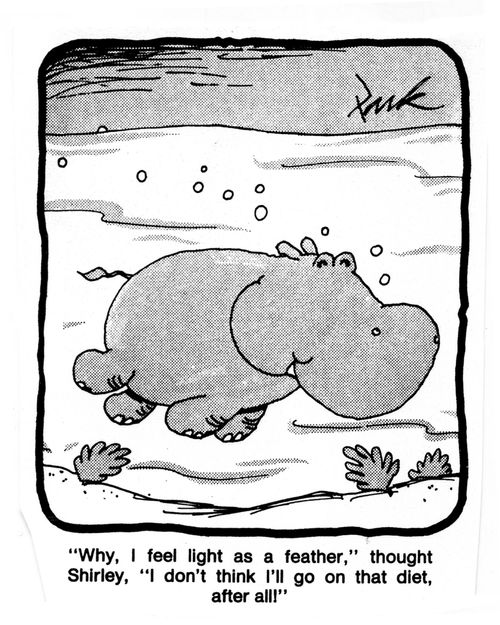 'Why, I feel light as a feather,' thought Shirley. 'I don't think I'll go on a diet after all!'