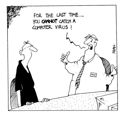 "For the last time you cannot catch a computer virus."