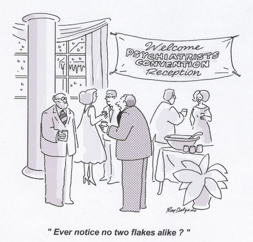 'ever notice no two flakes alike?'