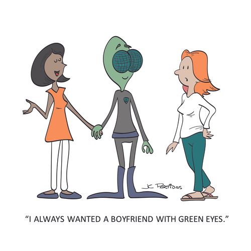 "I always wanted a boyfriend with green eyes."