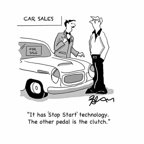 "It has 'stop start' technology. The other pedal is the clutch."