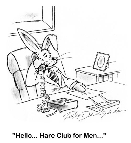 'Hello... Hare Club for Men...'