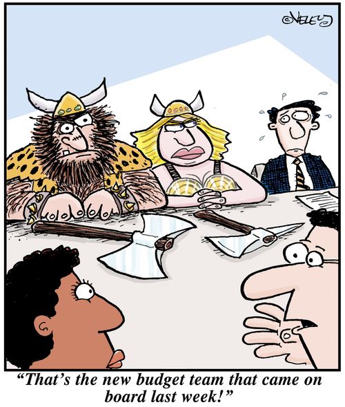 'That's the new budget team that came on board last week!'