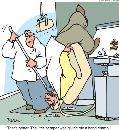 'That's better. The little scraper was giving me a hand cramp.'