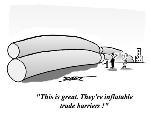 They're inflatable trade barriers!