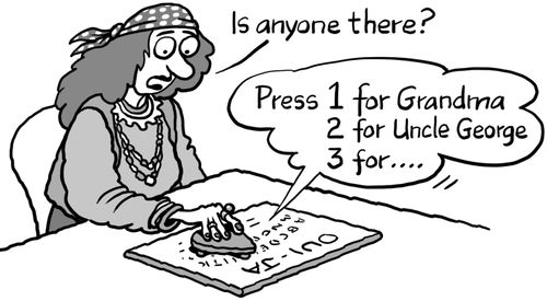 Ouija board speaks recorded options